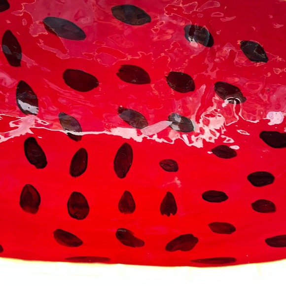 Large Ceramic Realistic Watermelon Serving Decorative Bowl 14" - Picture 5 of 6